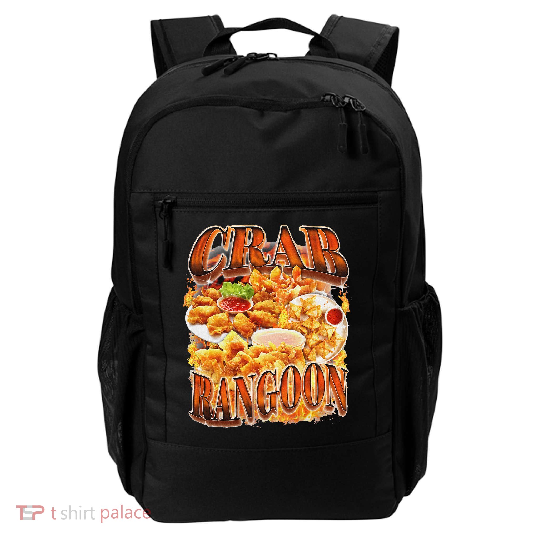 Crab Rangoon Meme Bootleg Rap Style 90s Vintage Funny 1990s Backpack