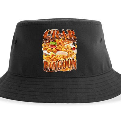 Crab Rangoon Meme Bootleg Rap Style 90s Vintage Funny 1990s Sustainable Bucket Hat