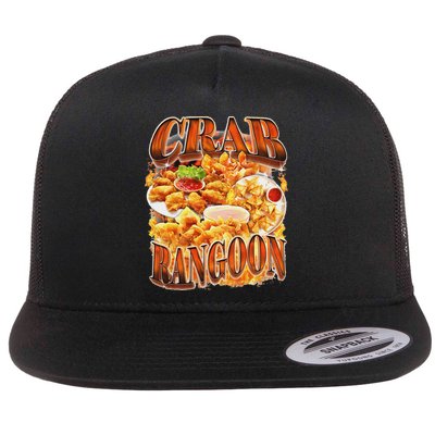 Crab Rangoon Meme Bootleg Rap Style 90s Vintage Funny 1990s Flatbill Hat