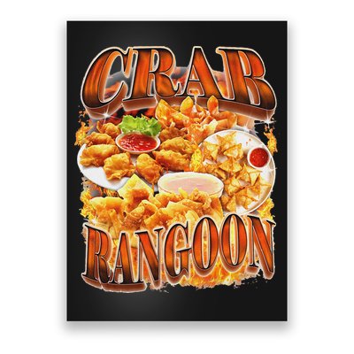 Crab Rangoon Meme Bootleg Rap Style 90s Vintage Funny 1990s Poster