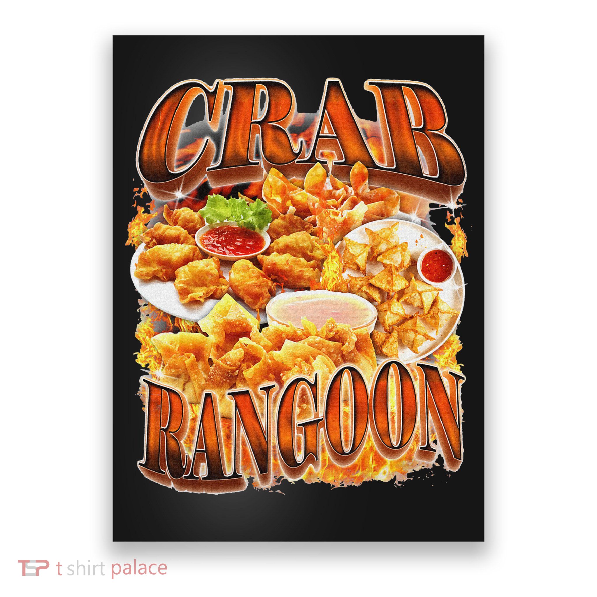 Crab Rangoon Meme Bootleg Rap Style 90s Vintage Funny 1990s Poster