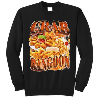 Crab Rangoon Meme Bootleg Rap Style 90s Vintage Funny 1990s Tall Sweatshirt