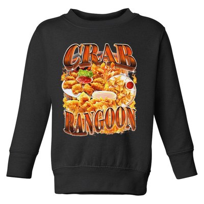 Crab Rangoon Meme Bootleg Rap Style 90s Vintage Funny 1990s Toddler Sweatshirt