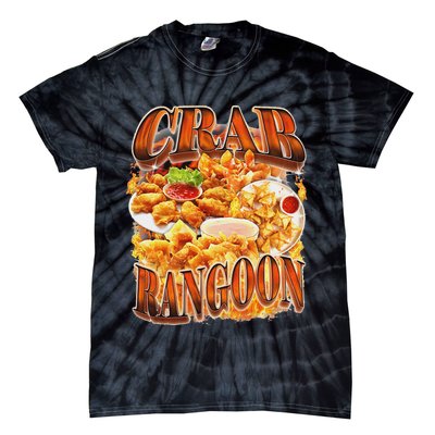 Crab Rangoon Meme Bootleg Rap Style 90s Vintage Funny 1990s Tie-Dye T-Shirt