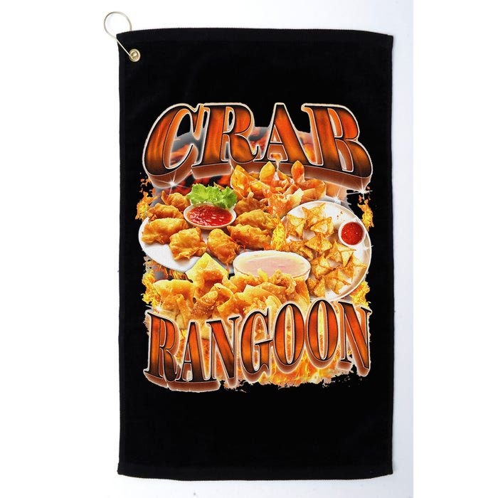 Crab Rangoon Meme Bootleg Rap Style 90s Vintage Funny 1990s Golf Towel