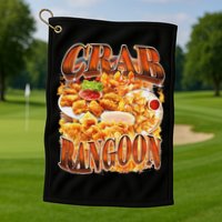 Crab Rangoon Meme Bootleg Rap Style 90s Vintage Funny 1990s Golf Towel
