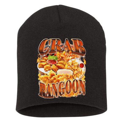Crab Rangoon Meme Bootleg Rap Style 90s Vintage Funny 1990s Short Acrylic Beanie