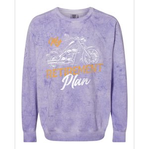 Classic Retired Motorcycle Biker My Retirement Plan Grandpa Colorblast Crewneck Sweatshirt