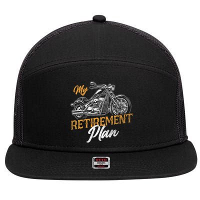 Classic Retired Motorcycle Biker My Retirement Plan Grandpa 7 Panel Mesh Trucker Snapback Hat