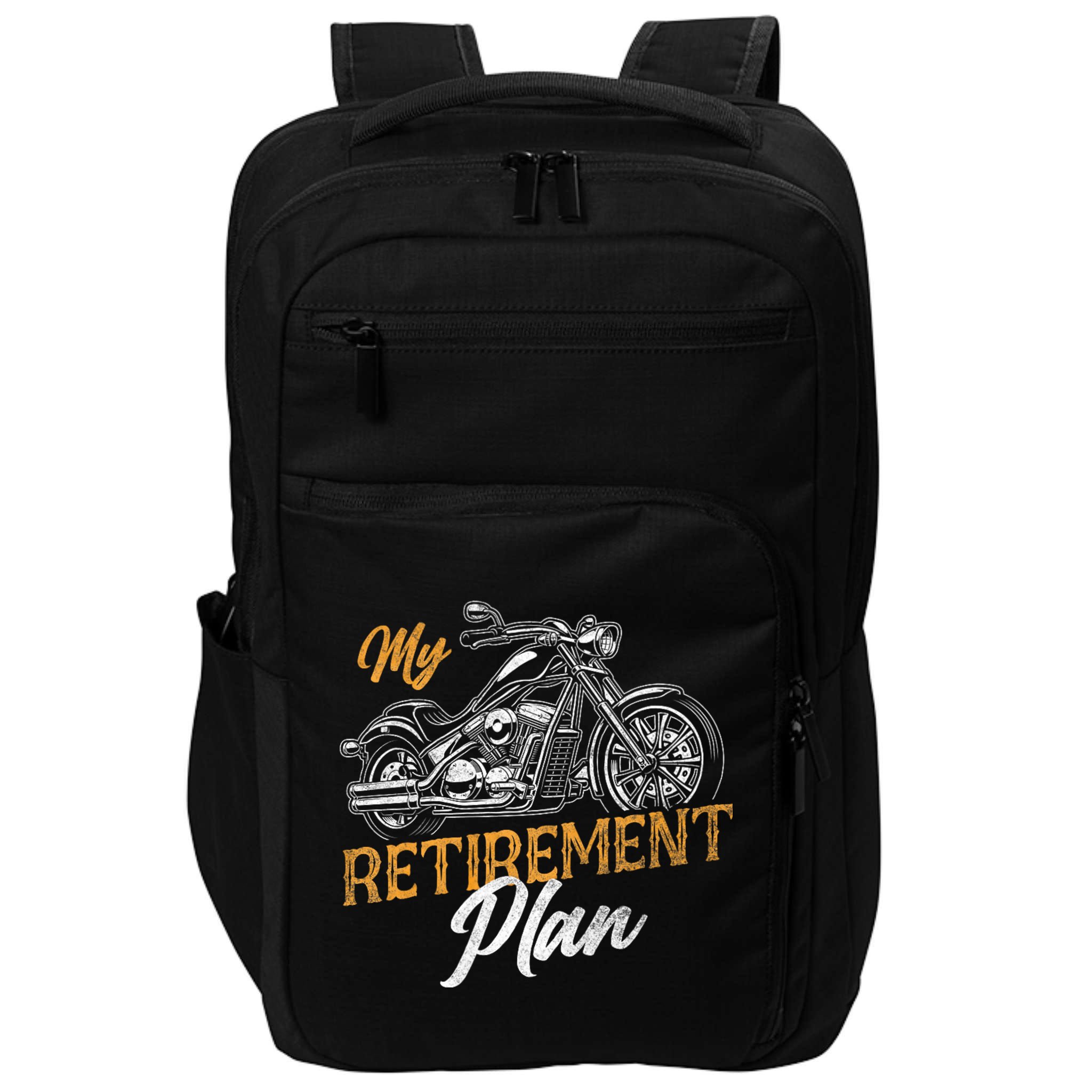 Classic Retired Motorcycle Biker My Retirement Plan Grandpa Impact Tech Backpack