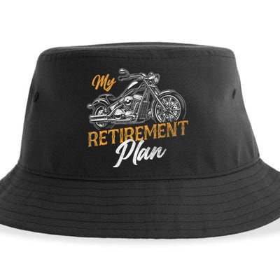 Classic Retired Motorcycle Biker My Retirement Plan Grandpa Sustainable Bucket Hat