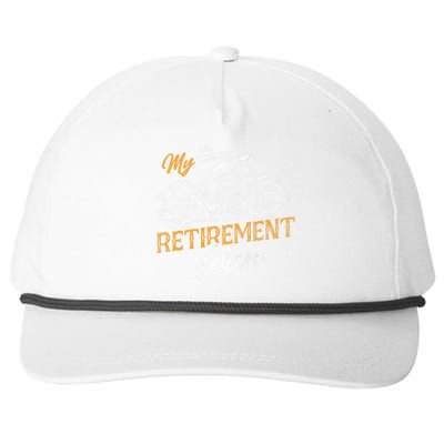 Classic Retired Motorcycle Biker My Retirement Plan Grandpa Snapback Five-Panel Rope Hat