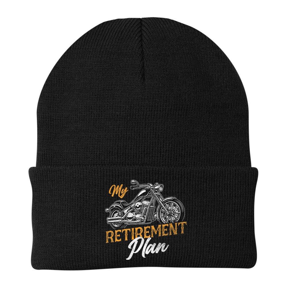 Classic Retired Motorcycle Biker My Retirement Plan Grandpa Beanie