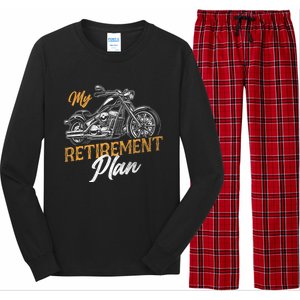 Classic Retired Motorcycle Biker My Retirement Plan Grandpa Long Sleeve Pajama Set