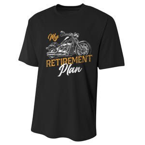 Classic Retired Motorcycle Biker My Retirement Plan Grandpa Performance Sprint T-Shirt