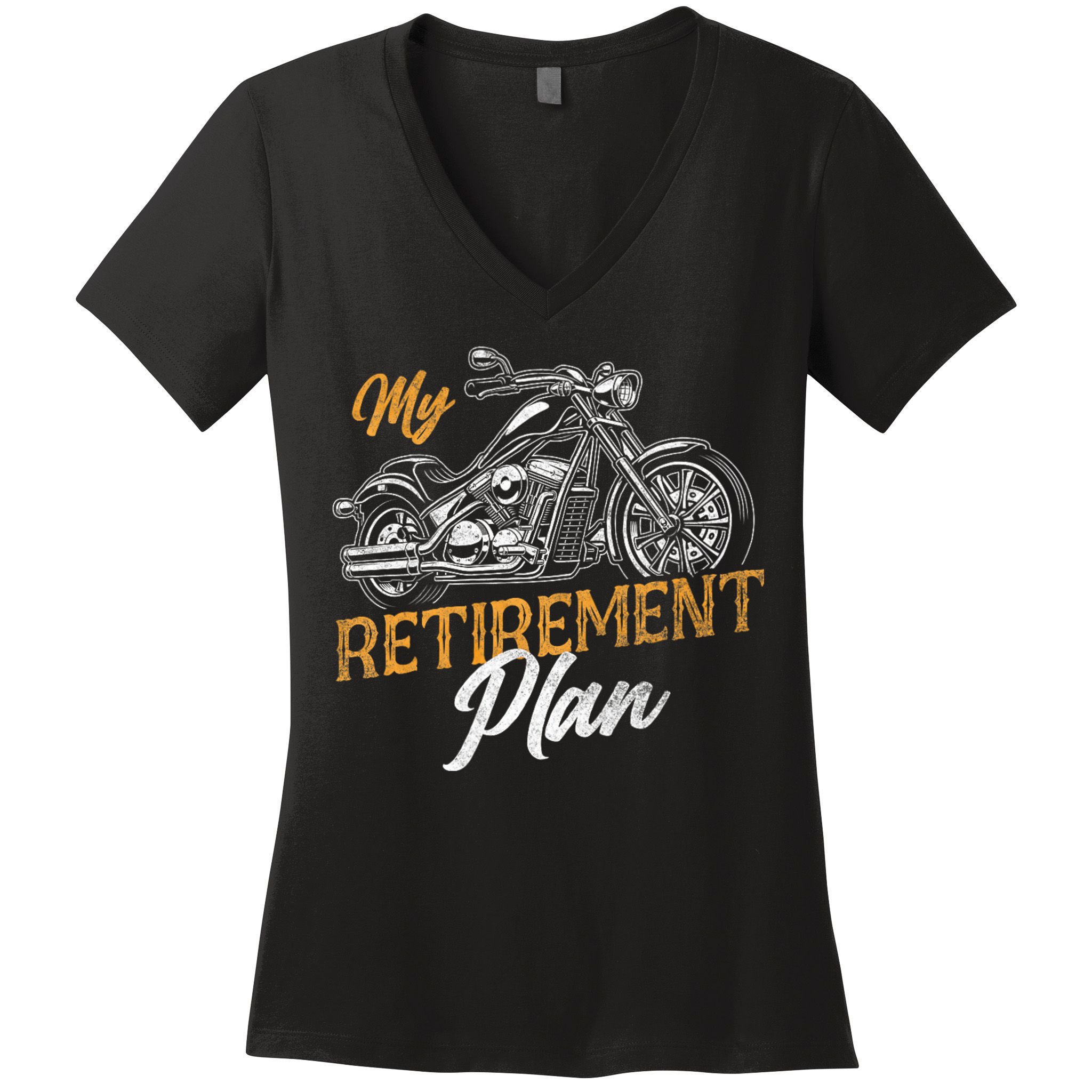 Classic Retired Motorcycle Biker My Retirement Plan Grandpa Women's V-Neck T-Shirt