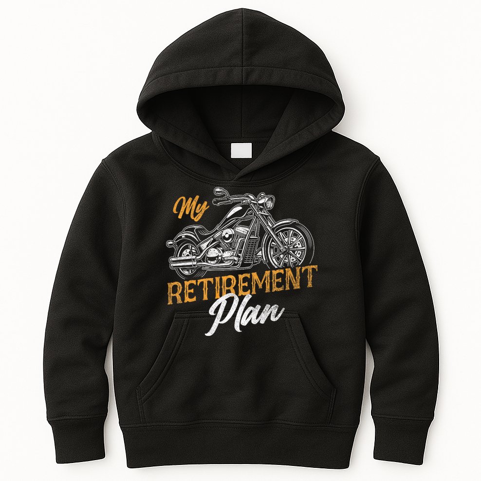 Classic Retired Motorcycle Biker My Retirement Plan Grandpa Kids Hoodie