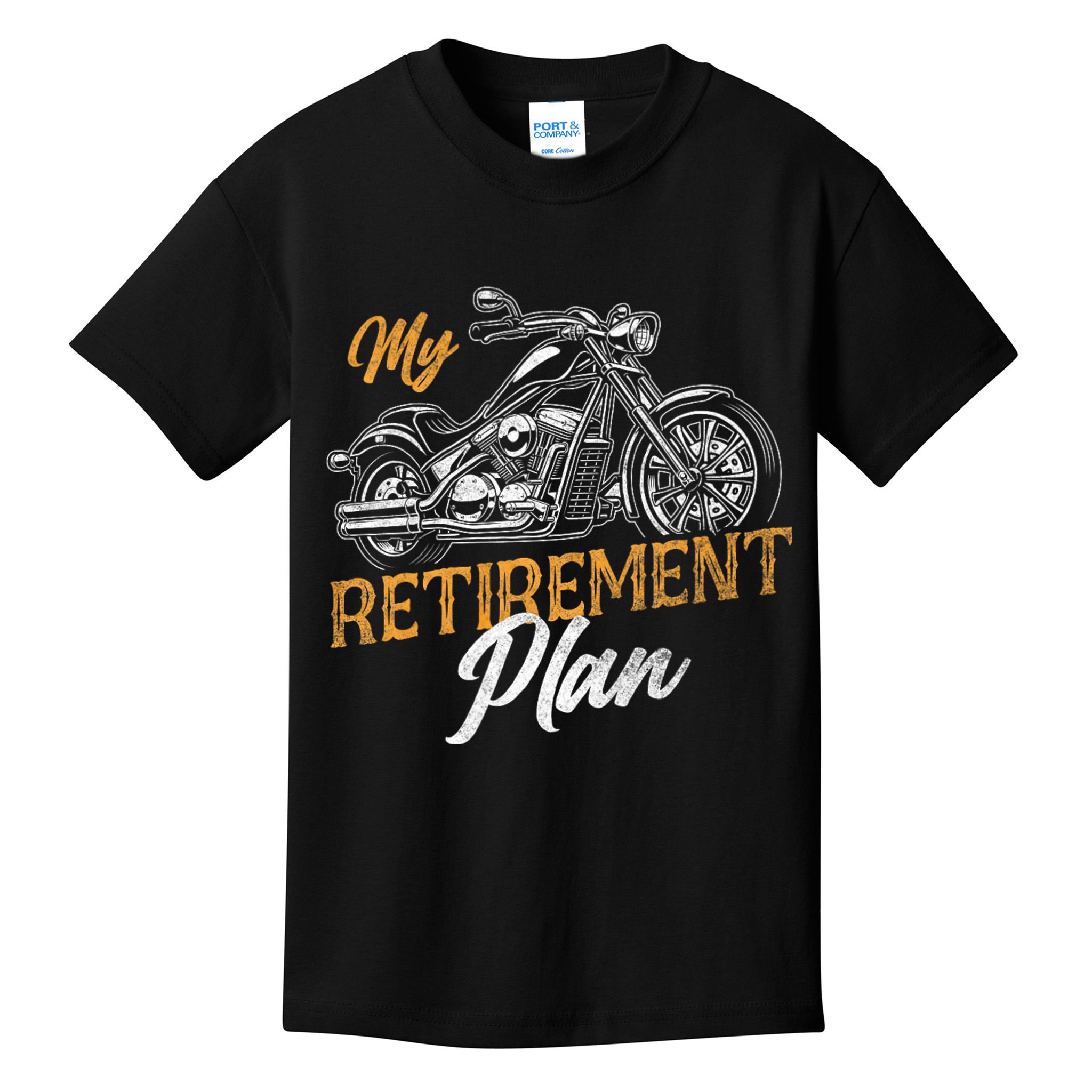 Classic Retired Motorcycle Biker My Retirement Plan Grandpa Kids T-Shirt