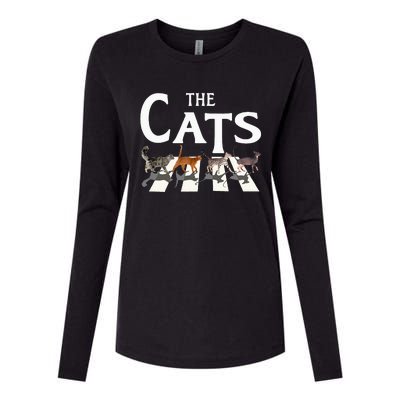 Cat Rock Music Funny Cat Lover Womens Cotton Relaxed Long Sleeve T-Shirt