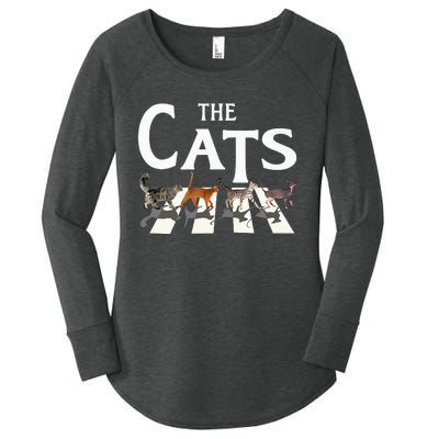 Cat Rock Music Funny Cat Lover Women's Perfect Tri Tunic Long Sleeve Shirt