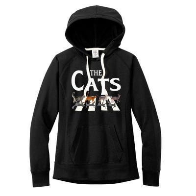 Cat Rock Music Funny Cat Lover Women's Fleece Hoodie