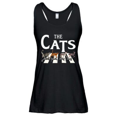 Cat Rock Music Funny Cat Lover Ladies Essential Flowy Tank