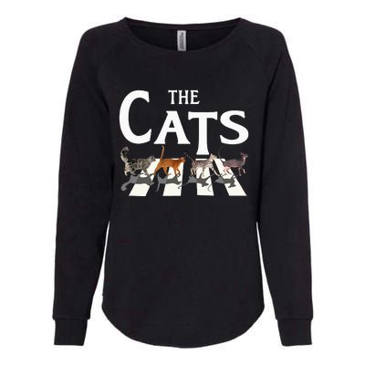 Cat Rock Music Funny Cat Lover Womens California Wash Sweatshirt