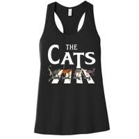 Cat Rock Music Funny Cat Lover Women's Racerback Tank