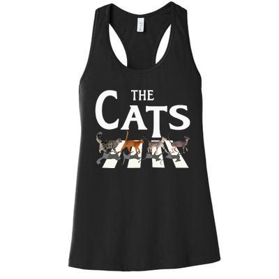 Cat Rock Music Funny Cat Lover Women's Racerback Tank