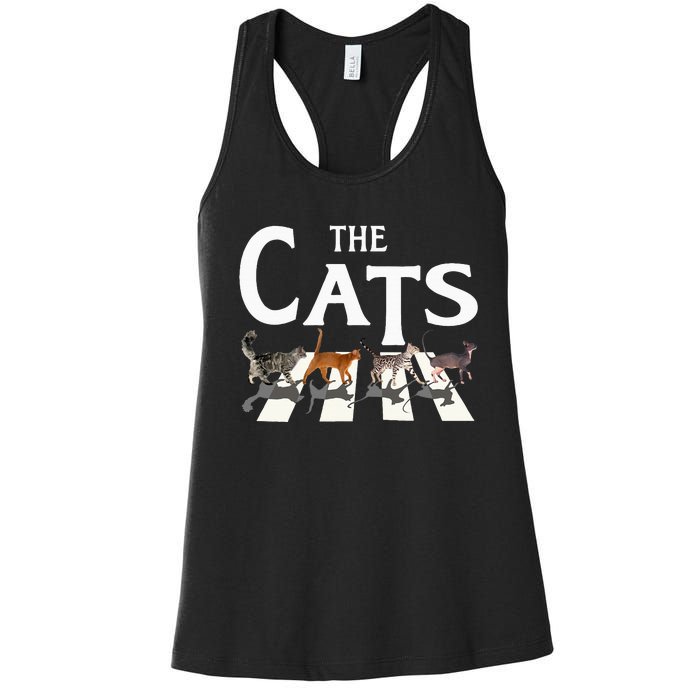 Cat Rock Music Funny Cat Lover Women's Racerback Tank