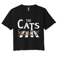 Cat Rock Music Funny Cat Lover Women's Crop Top Tee