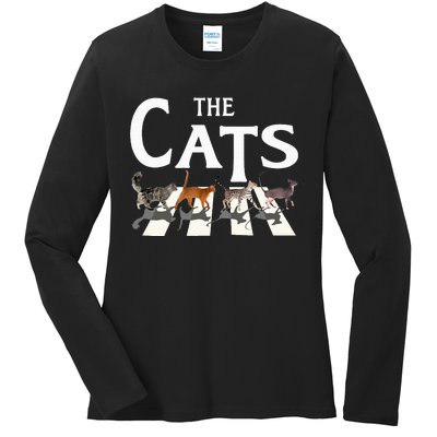 Cat Rock Music Funny Cat Lover Ladies Long Sleeve Shirt