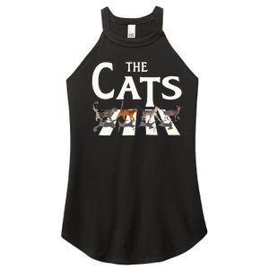 Cat Rock Music Funny Cat Lover Women’s Perfect Tri Rocker Tank