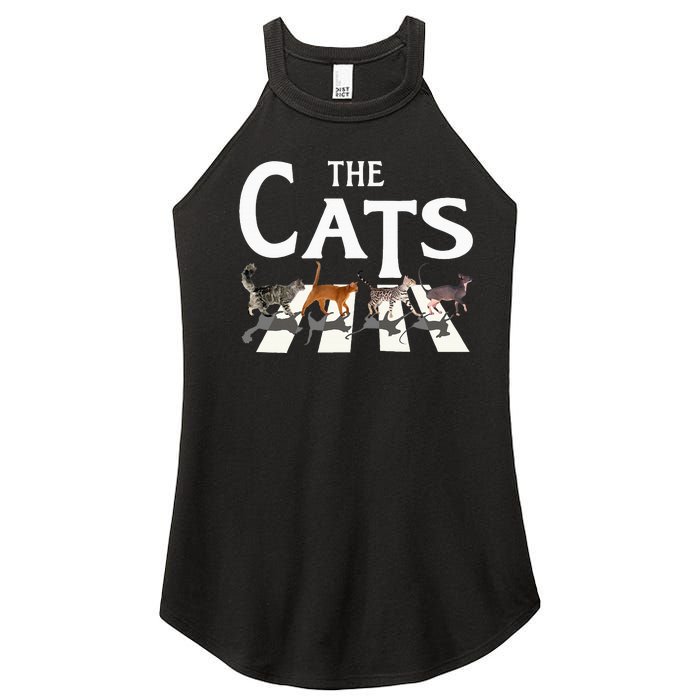 Cat Rock Music Funny Cat Lover Women’s Perfect Tri Rocker Tank