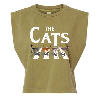 Cat Rock Music Funny Cat Lover Garment-Dyed Women's Muscle Tee