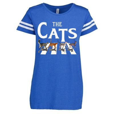 Cat Rock Music Funny Cat Lover Enza Ladies Jersey Football T-Shirt