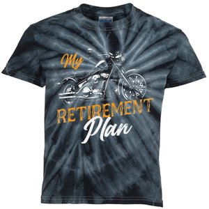 Classic Retired Motorcycle Biker My Retirement Plan Grandpa Kids Tie-Dye T-Shirt