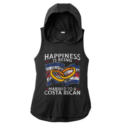 Costa Rica Marriage Costa Rican Heritage Married Flag Ladies PosiCharge Tri-Blend Wicking Draft Hoodie Tank