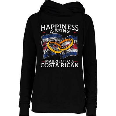 Costa Rica Marriage Costa Rican Heritage Married Flag Womens Funnel Neck Pullover Hood