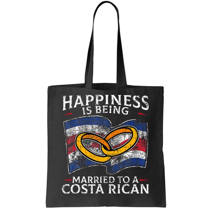 Costa Rica Marriage Costa Rican Heritage Married Flag Tote Bag