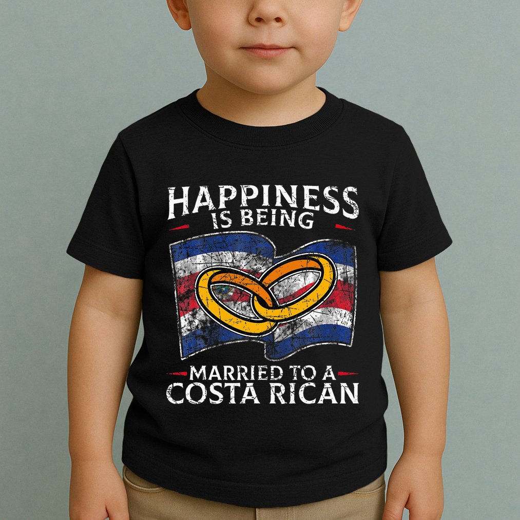 Costa Rica Marriage Costa Rican Heritage Married Flag Toddler T-Shirt
