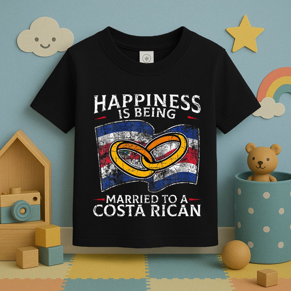 Costa Rica Marriage Costa Rican Heritage Married Flag Toddler T-Shirt