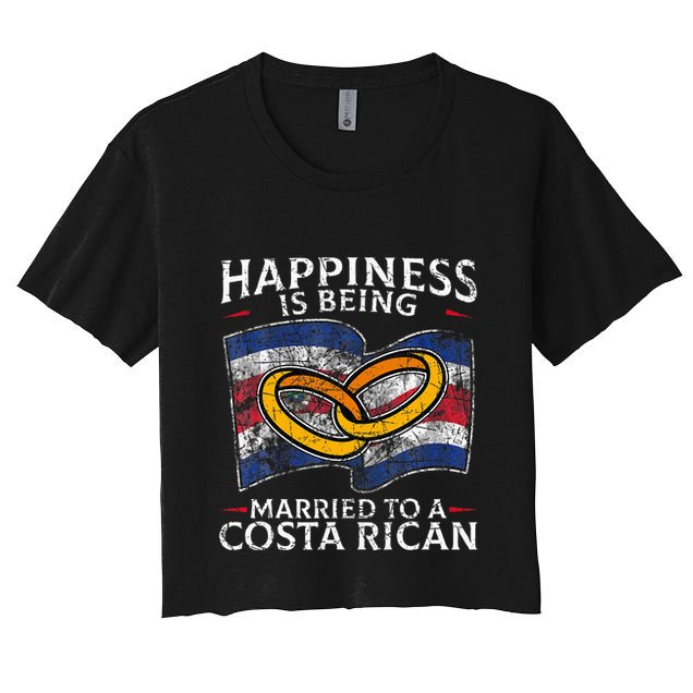 Costa Rica Marriage Costa Rican Heritage Married Flag Crop Top