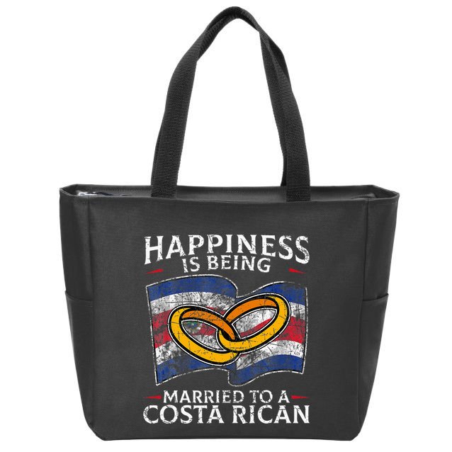 Costa Rica Marriage Costa Rican Heritage Married Flag Zip Tote Bag
