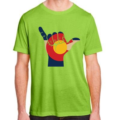 Colorado Rocky Mountain Shirts Shaka Sign Flag Of Colorado Adult ChromaSoft Performance T-Shirt