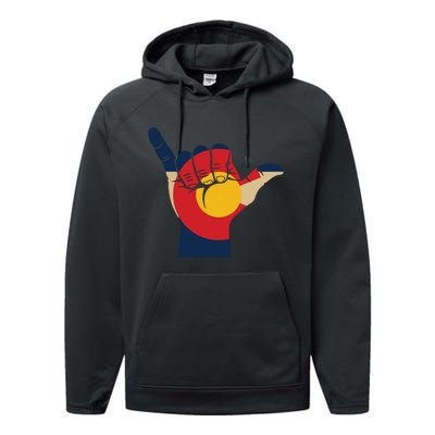 Colorado Rocky Mountain Shirts Shaka Sign Flag Of Colorado Performance Fleece Hoodie