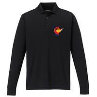 Colorado Rocky Mountain Shirts Shaka Sign Flag Of Colorado Performance Long Sleeve Polo