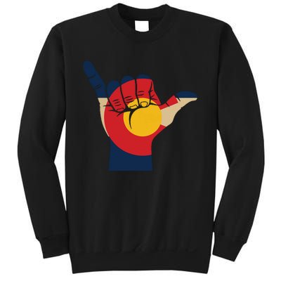 Colorado Rocky Mountain Shirts Shaka Sign Flag Of Colorado Sweatshirt