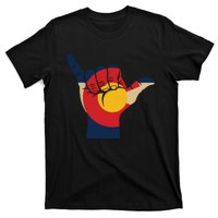 Colorado Rocky Mountain Shirts Shaka Sign Flag Of Colorado T-Shirt