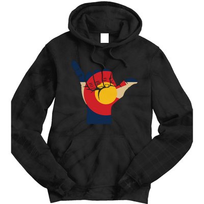 Colorado Rocky Mountain Shirts Shaka Sign Flag Of Colorado Tie Dye Hoodie